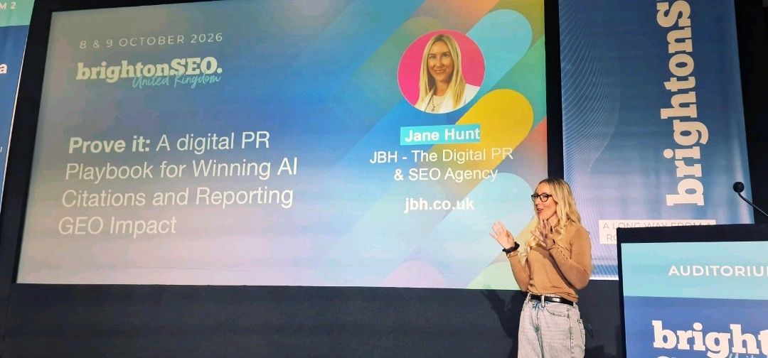 Jane Hunt speaking at brightonSEO
